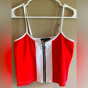 Racer Zip Up Red, White, and Black Cami